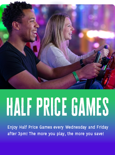 Half Priced Games Wednesdays and Fridays